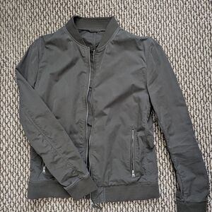 All Saints Men's Charcoal Zip Bomber Jacket